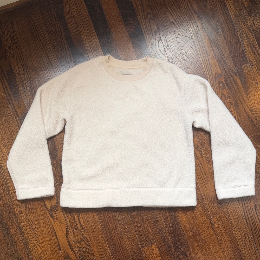 Everlane Ivory Renew Plush Fleece Crewneck Sweater